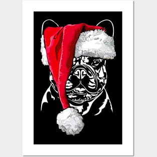 Funny French Bulldog Santa Christmas dog mom Posters and Art